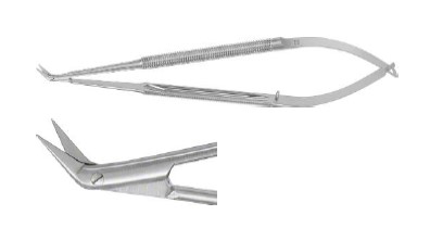 МІКРО НОЖИЦІ ДЕЛІКАТНІ, ВИГНУТІ НА 45°, 165MM